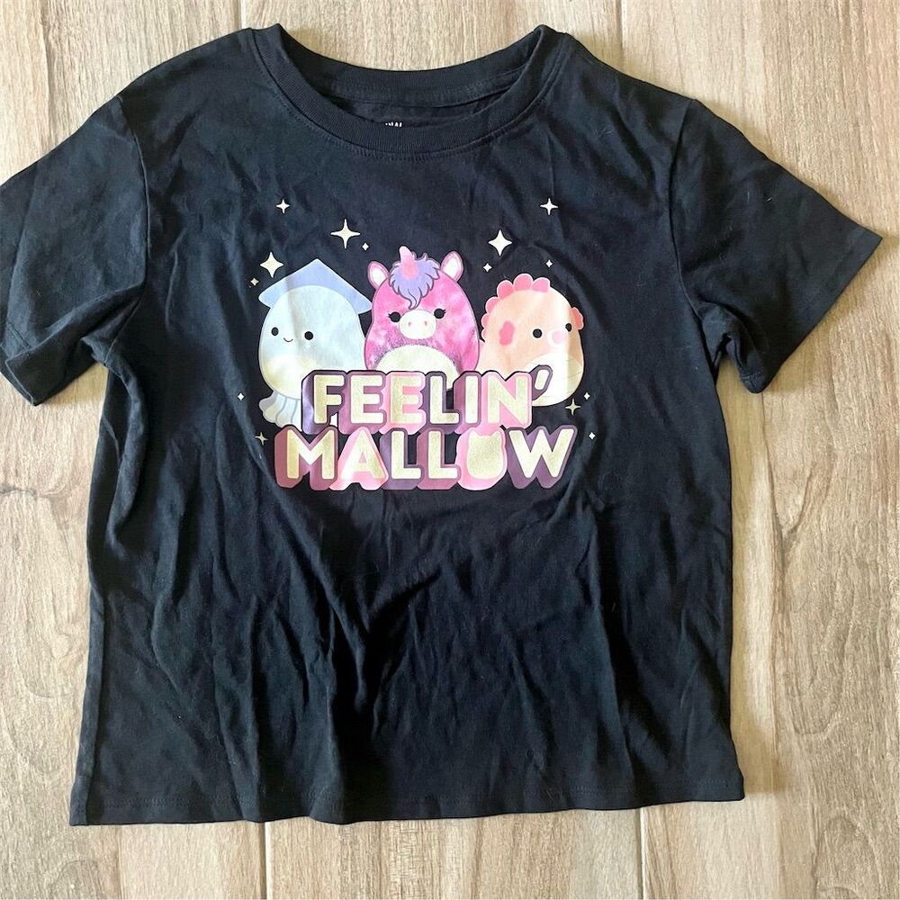 Squishmallows "Feelin' Mallow" Unisex Graphic Tee Black Size L